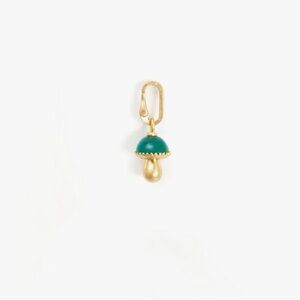 Clare V. Mushroom charm - green/gold